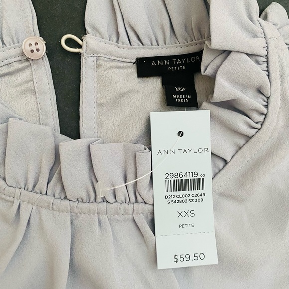 🎉2 for $15🎉 NWT ANN TAYLOR Ruffled Blue - Picture 3 of 3